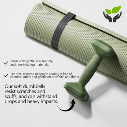 Portzon SafeGrip Dumbbells: Ergonomic, Neoprene-Coated with Anti-Slip Handles, Perfect for Home Workouts and Personal Training, Set of Two.