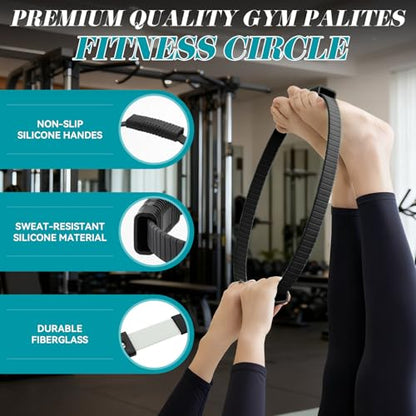 Pilates Ring, Silicone Magic Pilates Rings, Lightweight & Durable Flexible Fitness Circle Exercise Equipment for Toning Arms, Thighs,Legs, Core,Yoga & Physical Therapy