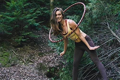 Beginner Hoop: Weighted Fitness Hula-Hoop for Adults Weight Loss, Waist Exercise Ring for Cardio & Core, Adjustable Quality Detachable Hula Shaper for Beginners, Made in USA - Burgundy