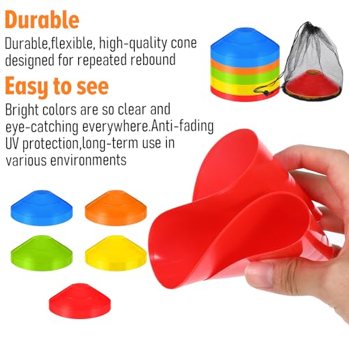120 Pack Agile Soccer Cones with Portable Bags & Brackets, Sports Cones, Cone Sport, Agile Soccer Cone Used for Football Training