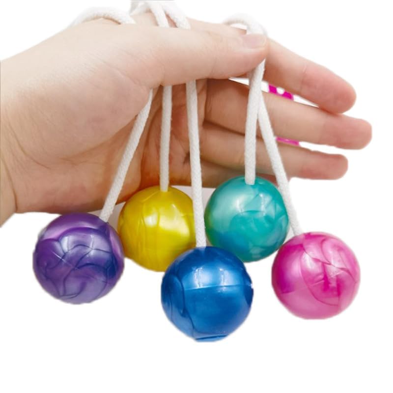 3 Pairs Clacker Ball,Ladder Balls, Toss Game Balls, Children's and Adults' Pressure reducing Balls,Used for Training Balance Ability, Concentration (Randomly Send 3 Colors)