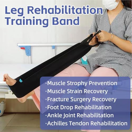Stretch Bands for Exercise – Leg Stretching Strap for Physical Therapy, Hands-Free/Manual Options for Elderly Rehabilitation Bedridden Patients Lower Limb Myasthenia (2 Feet+Waist Belt) - color: 2 Feet+waist Belt