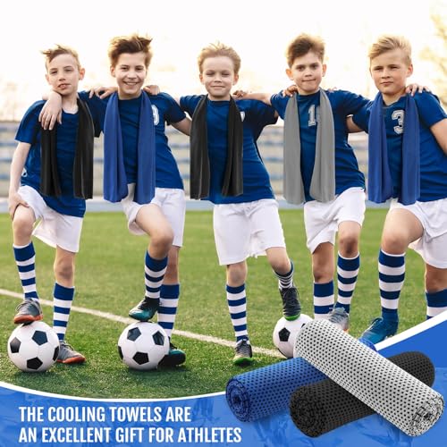 Hosuly 30 Pack Cooling Towels 40"x12" - color: Black, Dark Blue, Light Gray