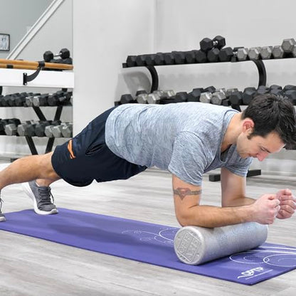 OPTP Silver AXIS Foam Roller, Moderate Density for Sports Medicine, Physical Therapy, Pilates, Yoga - Myofascial Release on Trigger Points (Silver Moderate Density, 18" x 6" Round) - size: 18" x 6" Round