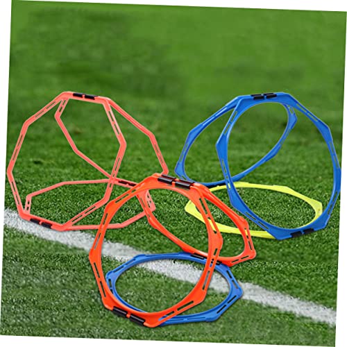 KICHOUSE Agility Rings Training Set 4-Piece Soccer Agility Circles Footwork Training Kit Sports Equipment Pp Material Bright