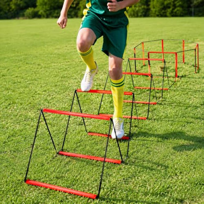 Agility Ladder, 7m 16 Rung Portable Speed Ladder, Soccer Training Equipment for Athletes, Football Basketball Footwork Exercises with Storage