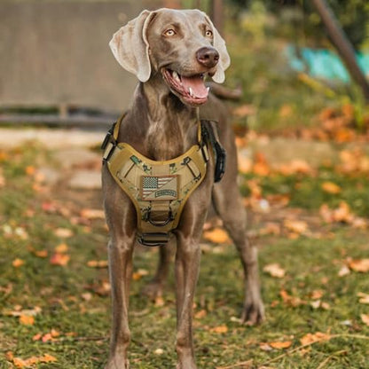 rabbitgoo Tactical Dog Harness for Medium, Heavy Duty Military No Pull Vest - color: Brown Camo, size: Medium