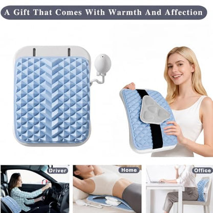 UJoowalk Back Stretcher for Lower Back Relief, Air Adjustable Lumbar Support Board with Extra-Wide Panel, 98 Massage Nodes, Spine Stretching Device for Posture Support & Flexibility (Blue)