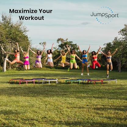 JumpSport 350 PRO 39 Inch Fitness Trampoline Indoor Rebounder Cardio Workout Equipment 300 lb Capacity - color: Ignite