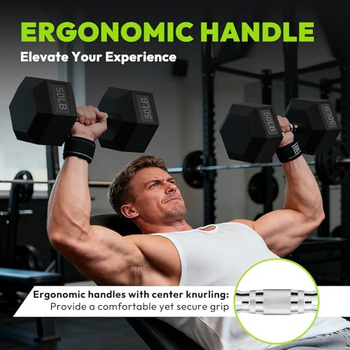HANDBODE Hex Dumbbell 30-570 lb Dumbbell set, Rubber Encased Exercise & Fitness Dumbbells, Hand Weight for Strength Training - size: 75 lb, Single, style: Chrome Handle
