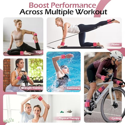 Wrist Ankle Weights for Women & Men, 2lbs/4lbs Adjustable Weighted Bangles to Boost Calorie Burn & Strength, Arm & Leg Weights for Pilates, Yoga, Walking, Barre, Gym & Home Workout