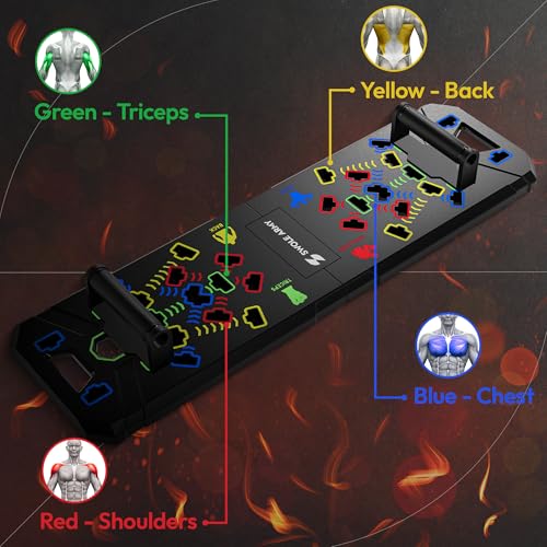 Solid Push Up Board | 20-in-1 Home Gym | Portable Workout Equipment | Multi-Functional Pushup Board For Men & Women | Professional Foldable Push Up Stands For Chest Muscles