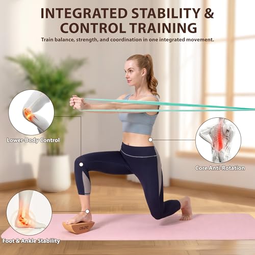 Half Moon Cork Yoga Blocks, 2 Pack Balance Trainer | Half moon cork blocks for balance work, foot placement drills, ankle mobility and calf stretching; bag and guide included