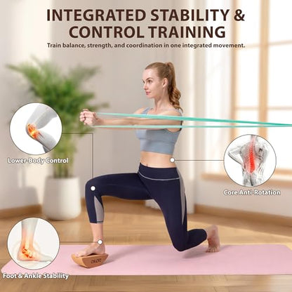 Half Moon Cork Yoga Blocks, 2 Pack Balance Trainer | Half moon cork blocks for balance work, foot placement drills, ankle mobility and calf stretching; bag and guide included