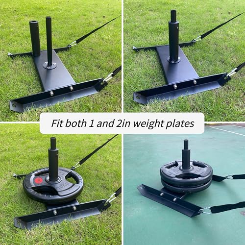 Heavy-Duty Angled Steel Weight Training Sled - Durable Workout Sled for Fitness, Athletic Strength Training & Football Speed Drills