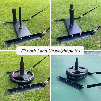 Heavy-Duty Angled Steel Weight Training Sled - Durable Workout Sled for Fitness, Athletic Strength Training & Football Speed Drills