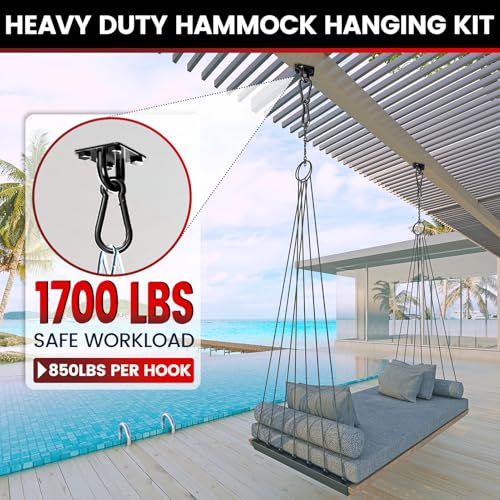 sprookber 304 Stainless Steel Pad Eye Snap Hook,M10 Ceiling Hook 1700Lb,8Pc - size: 4 Inch, style: Black Rhombus