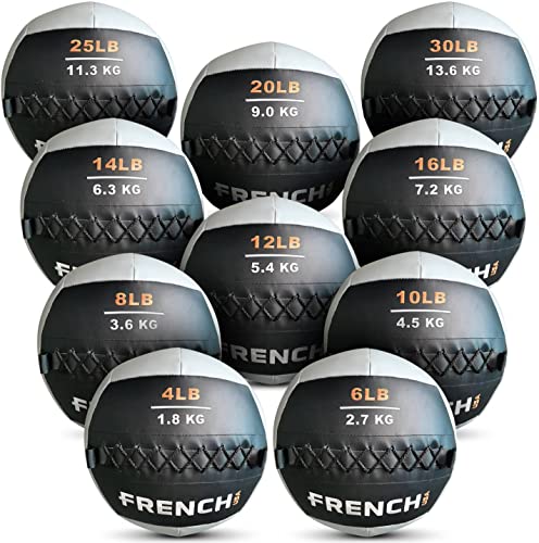 French Fitness Soft Medicine Wall Ball Set of 10 (4 to 30 lbs) (New)