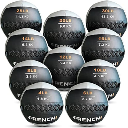 French Fitness Soft Medicine Wall Ball Set of 10 (4 to 30 lbs) (New)