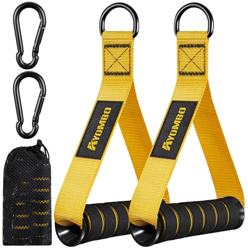 Gym Equipment, Cable Attachments for Gym, Home Workout Equipment Machine Grip Attachments, Resistance Bands Handles for Weight Strength Trainer, Gym Heavy Duty Exercise Handle for Men - color: ‎1-Yellow