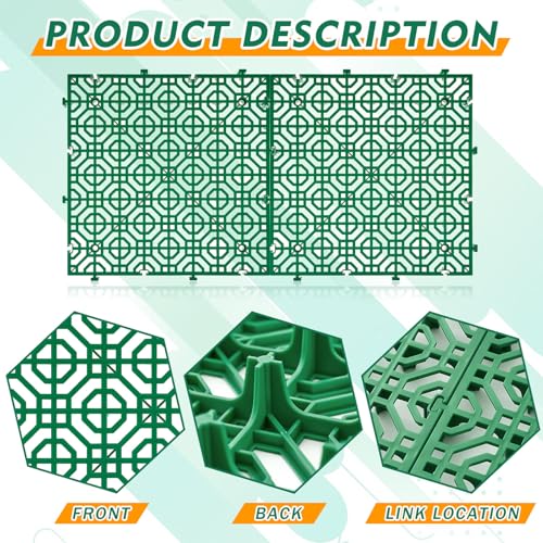 10 Pcs Ground Protection Mats, Green Interlocking 15.7 x 15.7 in - color: Green, size: 15.7 x 15.7 in