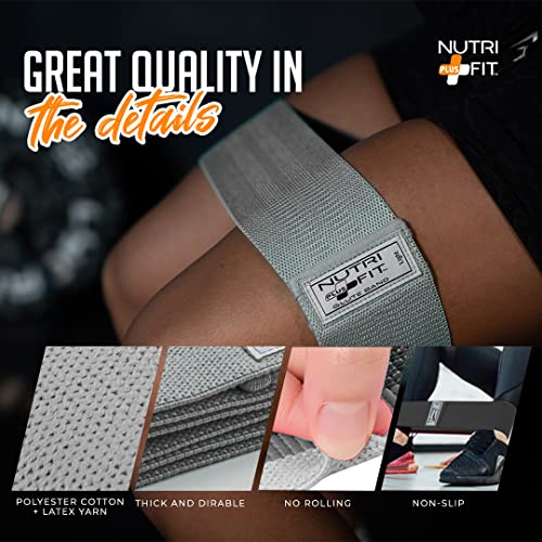 NutriFit Plus Fabric Resistance Bands Set – 3 Booty Bands for Glutes & Legs, Non-Slip, Carry Bag