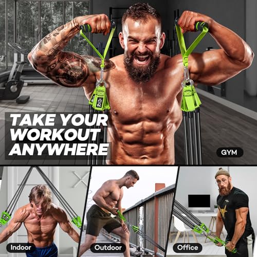 Resistance Bands, 390 LBS Heavy Duty Exercise Bands for Working Out, Workout Bands with Handles, Stretch Band for Men, Fitness Bands for Home Workouts, Muscle Training, Strength, Slim, Yoga