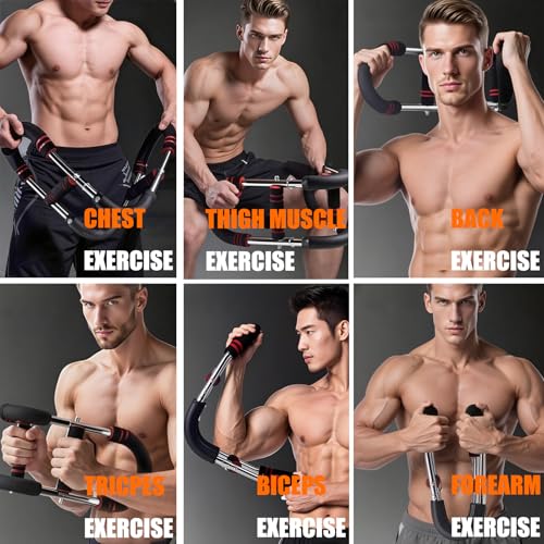 Twister Arm Trainer, Chest Workout Equipment 10-Level Adjustable (30-110 lbs), Adjustable Chest Exerciser with 4 Springs for Men Women, Home Gym Strength Builder, Portable Muscle Toner