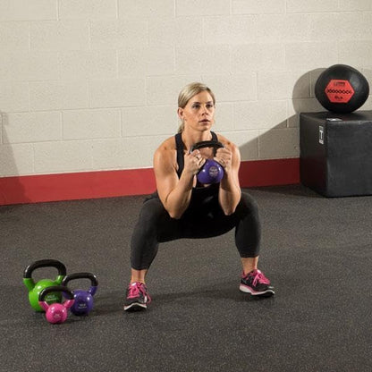 Body-Solid Vinyl Coated Kettlebells with Kettle Grip Handles, Perfect Kettlebells for Weight Training and Core Workout Exercise Equipments