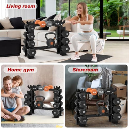 Dumbbell Rack Stand Only, Weight Rack for Home Gym Dumbbells, 5 Tier 450LBS Capacity Weight Holder Organizer, Black Weight Storage Racks Suitable for 1-45 LBS