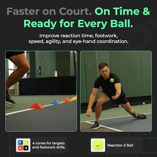 ADV Training Kit V2: Tennis Trainer Equipment for Tennis Training, Practice & Drills – Includes Counting Jump Rope, Resistance Bands, Stretch Bands for Exercise, Tennis Trainer Rebound Ball & Cones