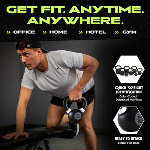 Rage Fitness Single Cast Iron Kettlebell | Powder Coated - Wide Handle Weights for Core & Glute Workouts; Swings, Squats, Deadlifts; Strength, Endurance & Flexibility for Men & Women - size: 4 KG