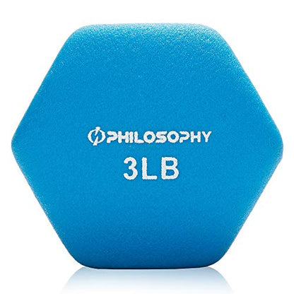 Philosophy Gym Set of 2 Neoprene Dumbbell Hand Weights, Hexagon Shape