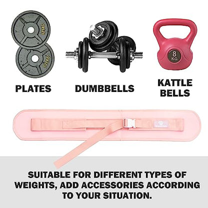 Hip Thrust Belt, Fully Upgraded Hip Thrust Belt for Dumbbells, More Comfortable Hip Thrust Belt, Home Gym Hip Thrust Belt with Wider and Longer Anti-Slip Pads. - color: pink