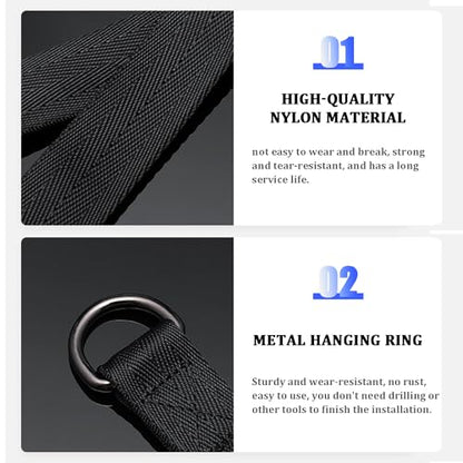 Fitness Pulley Cable Attachments, Tricep Extension Strap Cable Attachments Straps Cable Pulley System Accessories Home Gym Fitness Strap for Greater Range of Motion (Straps)