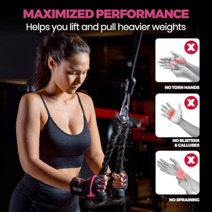 Workout Gloves for Women – Breathable Gym Gloves for Women with Palm Protection and Enhanced Grip – Padded Weight Lifting Glove for Womens with Wrist Wraps Support Weightlifting Exercise Cycling