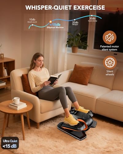 Under Desk Elliptical Machine,Leg Exerciser Electric as Seen on TV for Seniors, 24 Modes Romote Control Home Workout Exercise Equipment