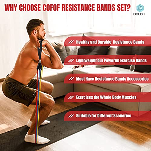 Boldfit Resistance Tube Set with Foam Handles, Suitable in Home & Gym Workout for Men & Women