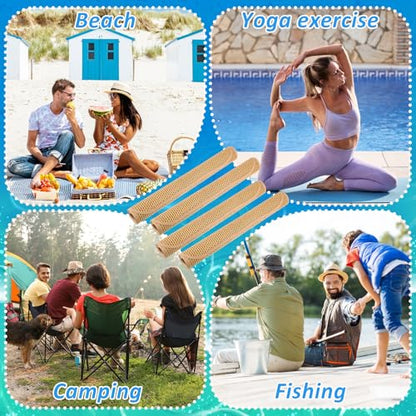 4 Packs Straw Beach Mat 20 * 70 inch Waterproof Non Slip Straw Mat Foldable Lightweight Picnic Mat for Camping Sunbathing Picnic Floor Yoga