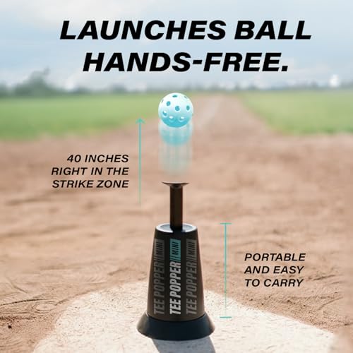 Bandit Sports Baseball Training Tee Popper Mini, Batting Tee for Perfect Swings, Baseball Training for Hitting Without a Pitcher (1 Mini Popper Ball Included)