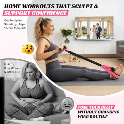 Multifunction Pedal Resistance Band with Handle, Upgraded Exercise Equipment with Soft Foot Pedal for Sit Up & Full-Body Home Gym Workouts, Core/ABS Training, Pilates, Yoga & Physical Therapy - style: 3-Pink-60LBS