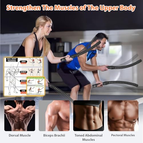 Weighted Ropeless Battle Ropes -1 lbs Each | √ Ropeless | √ Home Gym | √ Gym Equipment for Home | √ Adjustable | √ Portable | √ Home Workout