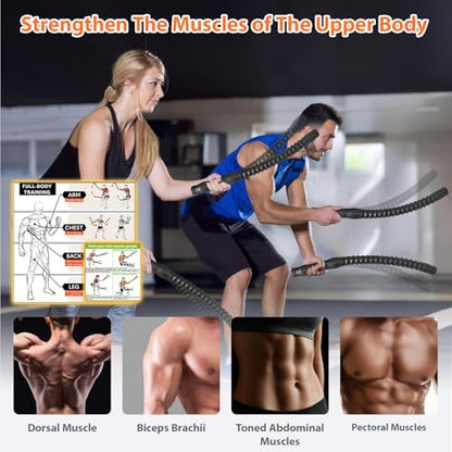 Weighted Ropeless Battle Ropes -1 lbs Each | √ Ropeless | √ Home Gym | √ Gym Equipment for Home | √ Adjustable | √ Portable | √ Home Workout