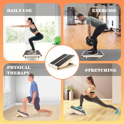 Professional Slant Board, Adjustable Incline Board and Calf Stretcher, Slant Board for Calf Stretching, Calf Stretch Board - color: 2-in-1 Slant Board & Balance Board