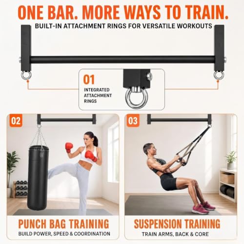 Ceiling Mount Pull Up Bar, 700lb, Fit 24" Ceiling Beam Spacing