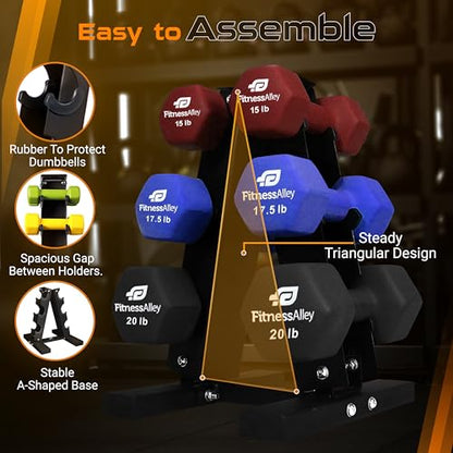 Dumbbells Storage Rack Neoprene Dumbbells Weight Rack - 2.0MM Thickness Weight Organizer Stand for Home Gym - Easy Assembly