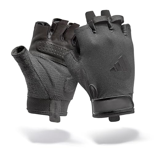 Adidas Essential Training & Weightlifting Gloves, Fingerless Workout Gloves