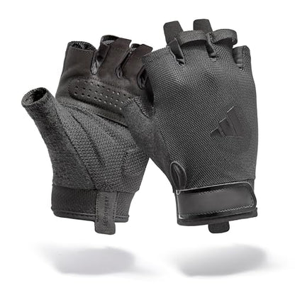 Adidas Essential Training & Weightlifting Gloves, Fingerless Workout Gloves