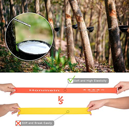 Honmein Resistance Bands for Working Out, Exercise Bands with 5 Resistance Levels Fit for Home Fitness, Strength Training, Natural Latex Resistance Band Include Instruction Guide and Carry Bag