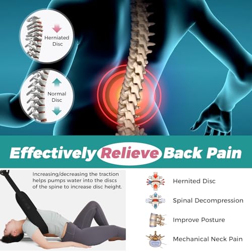 Fanwer Spinal Decompression Devices Lumbar Traction Low Back Stretcher Spine Decompression Belt for Lumbar Spine Pain Relief, Back Stretching Belt for Herniated Discs, Spondylosis and More